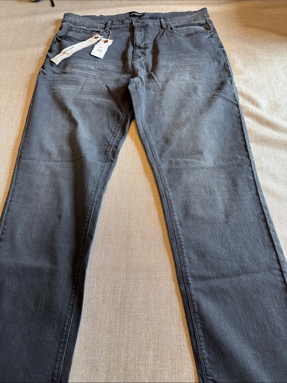 Karl Lagerfeld Men's Slim Straight Jeans /NWT/Charcoal -Men’s 36”x31”